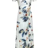 Farm - White & Multicolor Tropical Floral Print Wrap Maxi Dress Sz M