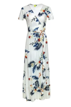 Farm - White & Multicolor Tropical Floral Print Wrap Maxi Dress Sz M