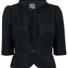 Fendi - Black Textured Crop Sleeve Blazer Sz 8