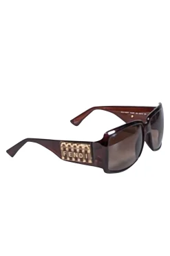 Fendi - Brown Large Logo Sides Sunglasses