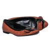 Fendi - Brown Textured Leather Buckle Flats Sz 7.5