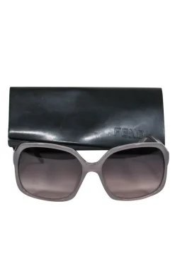 Fendi - Grey Oversized Square Sunglasses w/ Ombre Lenses