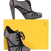 Fendi - Grey Suede Pumps w/ Black Velvet Details Sz 9