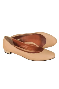 Fendi - Tan Leather Flats Sz 10