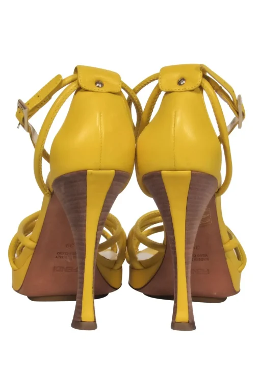 Fendi - Yellow Strappy Heels Sz 8