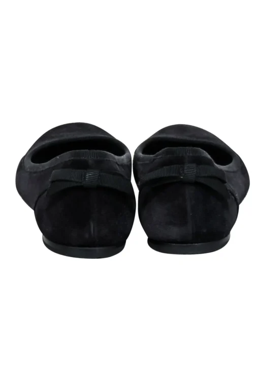 Ferragamo - Black Suede Ballet Flats Sz 7.5