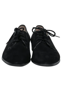 Ferragamo - Black Suede Lace-Up Loafers Sz 8.5