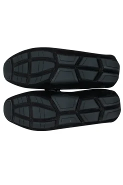 Ferragamo - Black Suede Loafers w/ Mink Trim and Gold Details Sz 11