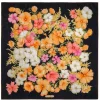 Ferragamo - Peach, Pink, Yellow & Black Floral Print Silk Scarf