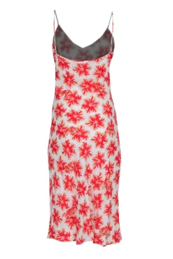 Ferre - Ivory & Red Floral Sleeveless Slip Dress Sz 8