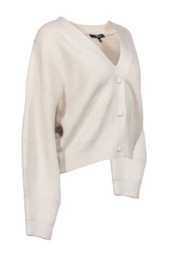 7 For All Mankind - Cream Chunky Knit Cardigan Sz L