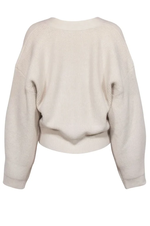 7 For All Mankind - Cream Chunky Knit Cardigan Sz L