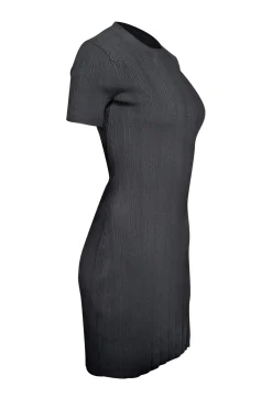 Frame - Black Ribbed Short Sleeve Knit Dress Sz S