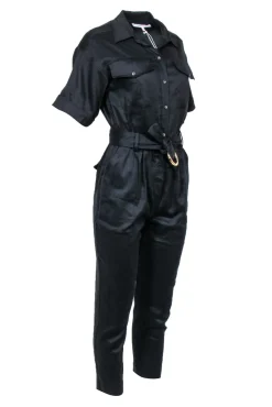 FRAME - Black Straight Short Sleeve Jumpsuit Sz XS