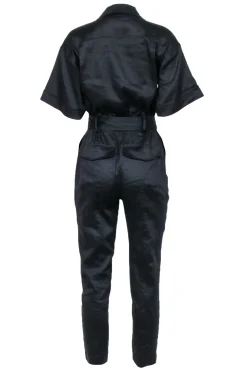 FRAME - Black Straight Short Sleeve Jumpsuit Sz XS