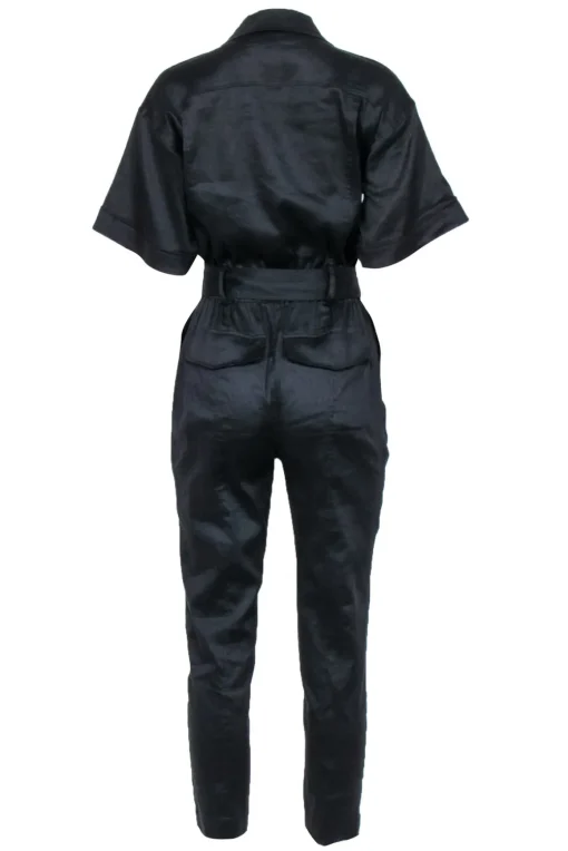 FRAME - Black Straight Short Sleeve Jumpsuit Sz XS