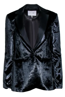 Frame - Black Velvet Metallic Blazer Sz 4