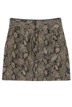 Frame - Brown Textured Snakeskin Leather Miniskirt Sz 25