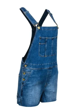 Frame - Medium Wash Denim Raw Hem Shortalls Sz S