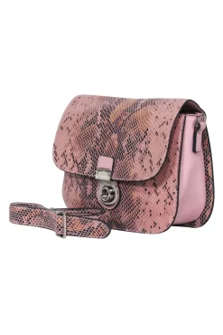Frederic Paris - Pink Snakeskin Print Crossbody Bag