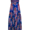 Free People - Cobalt Blue Multi Color Floral Sleeveless Maxi Dress Sz XS