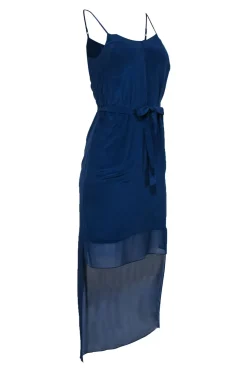 French Connection - Blue Silk "Selene" Slip Dress w/ High-Low Hem Sz 0