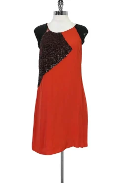 French Connection - Orange Sequin Dress Sz 8