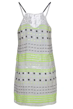 French Connection - White Shift Tank Dress w/ Beading Sz 6
