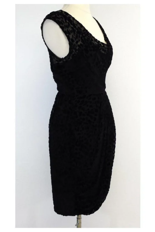 Frock! by Tracy Reese - Black Velvet Leopard Print Dress Sz 2