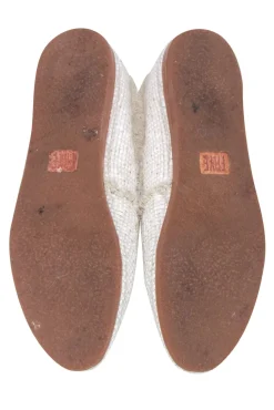 Frye - Ivory Woven Fringe Trim Flats Sz 7