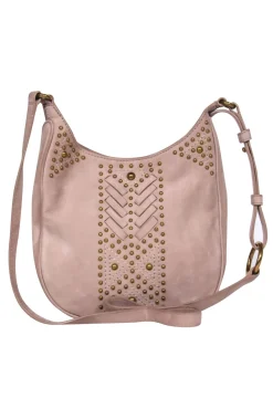 Frye - Taupe Crossbody Bag w/ Gold-Toned Studs