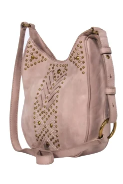 Frye - Taupe Crossbody Bag w/ Gold-Toned Studs