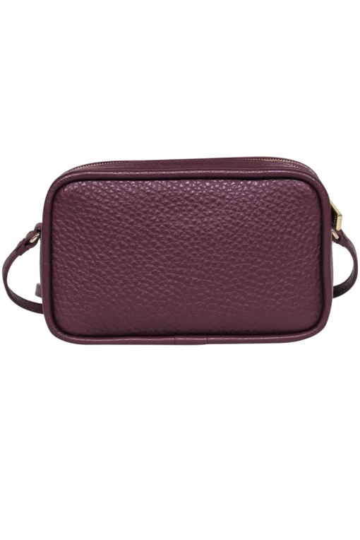 Furla - Oxblood Pebbled Leather Square Camera Crossbody