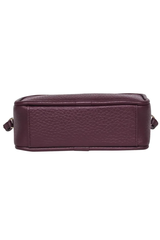 Furla - Oxblood Pebbled Leather Square Camera Crossbody