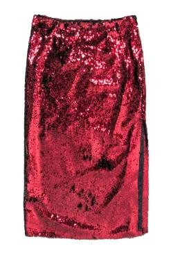 G. Label by Goop - Copper Red Sequin Midi Skirt Sz 6