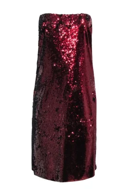 G. Label by Goop - Copper Red Sequin Midi Skirt Sz 8