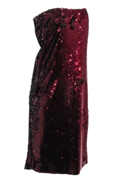 G. Label by Goop - Copper Red Sequin Midi Skirt Sz 8