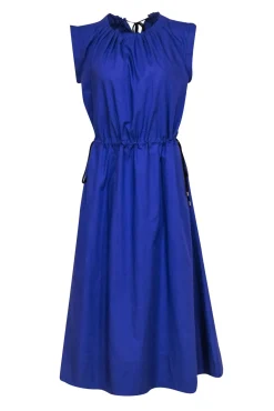 G. Label by Goop - Purple Poplin Short Sleeve Midi Dress Sz 8