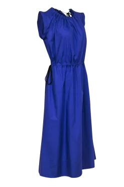 G. Label by Goop - Purple Poplin Short Sleeve Midi Dress Sz 8