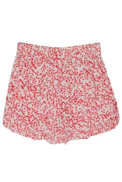 Ganni - Cream w/ Red Floral Print Elastic Waist Shorts Sz 4