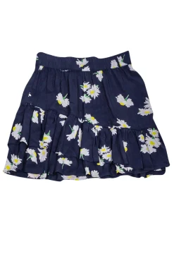 Ganni - Navy Daisy Print Skirt w/ Ruffles Sz 4