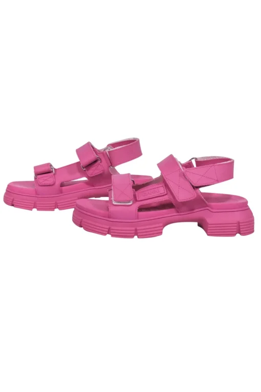 Ganni - Pink Chunky Rubber Strappy Sandals Sz 9