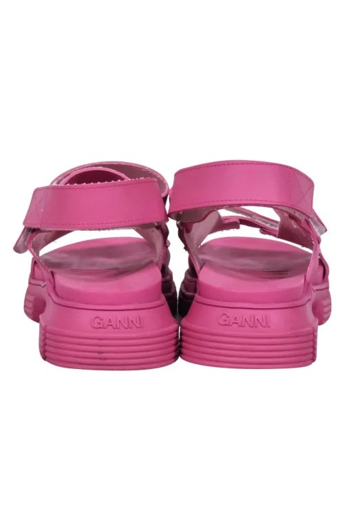 Ganni - Pink Chunky Rubber Strappy Sandals Sz 9