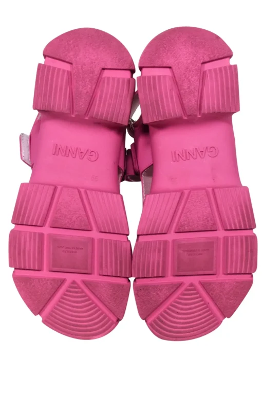 Ganni - Pink Chunky Rubber Strappy Sandals Sz 9