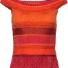 Gianfranco Ferre - Orange Metallic Textured Knit Tank Sz 4