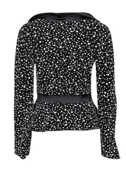Giorgio Armani - Black Polka Dot Wrap Button Blazer Sz 6
