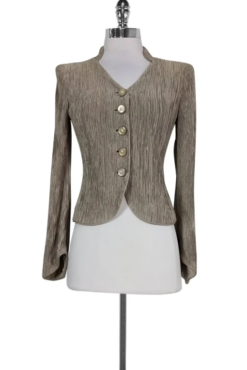 Giorgio Armani - Nude Ruched Jacket Sz 2