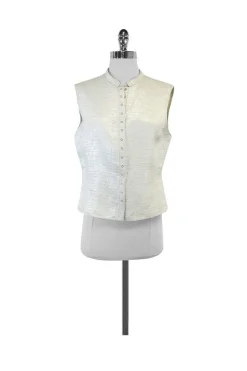 Giorgio Armani - Off-White Button-Up Vest Sz 10