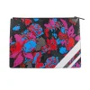 Givenchy - Black & Multi-Color Floral Print Zipper Clutch