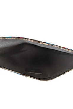 Givenchy - Black & Multi-Color Floral Print Zipper Clutch